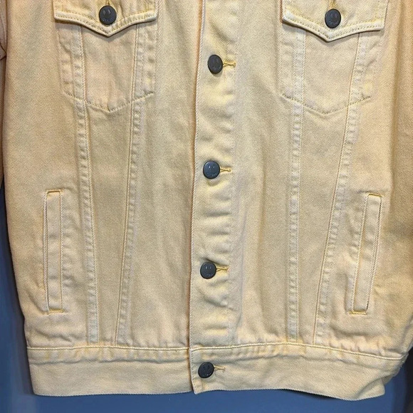 DREW Drew House Designer Floral Denim Yellow Logo Trucker Button Jacket XXS - Picture 4 of 10